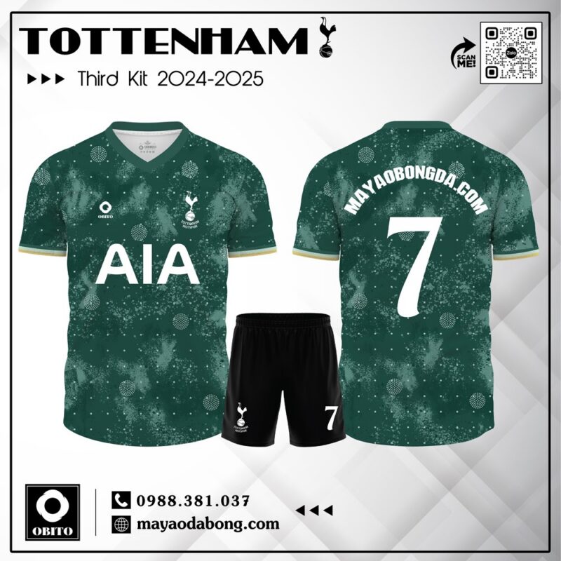 Áo câu lạch bộ Tottenham màu ve chai