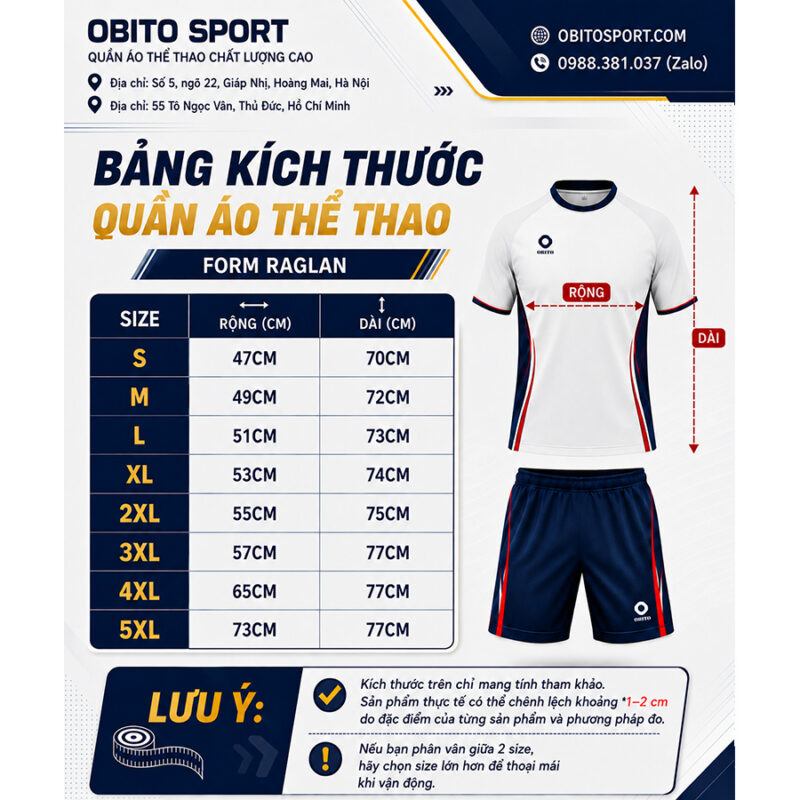 Bảng kích thước nam